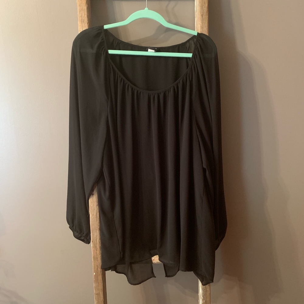 Sheer Long Sleeve Torrid Blouse Size 4